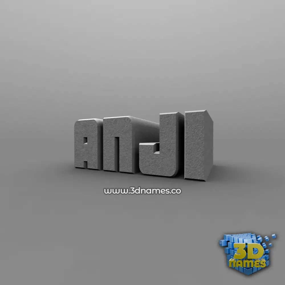 anji in Solid Grey style - 3D name wallpaper