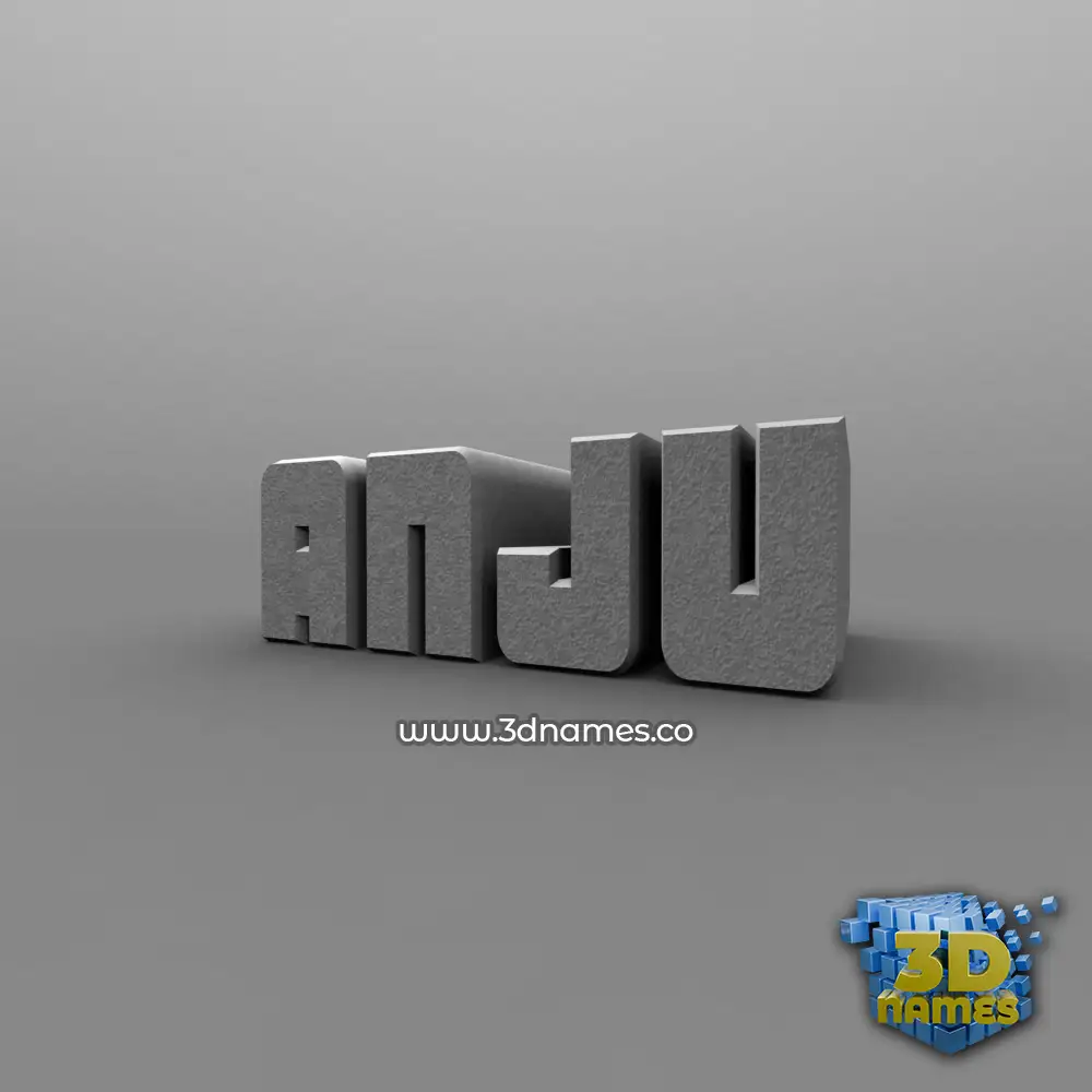 anju in Solid Grey style - 3D name wallpaper