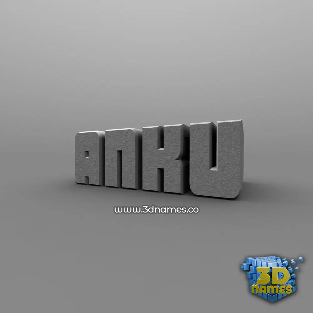 anku in Solid Grey style - 3D name wallpaper
