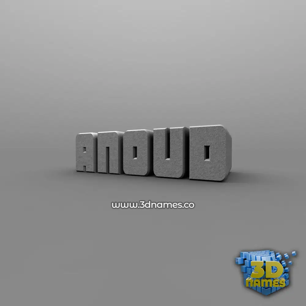 anoud in Solid Grey style - 3D name wallpaper