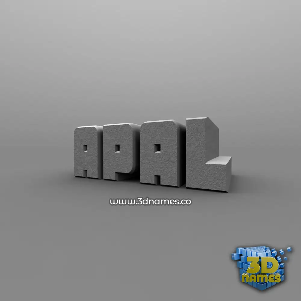 apal in Solid Grey style - 3D name wallpaper
