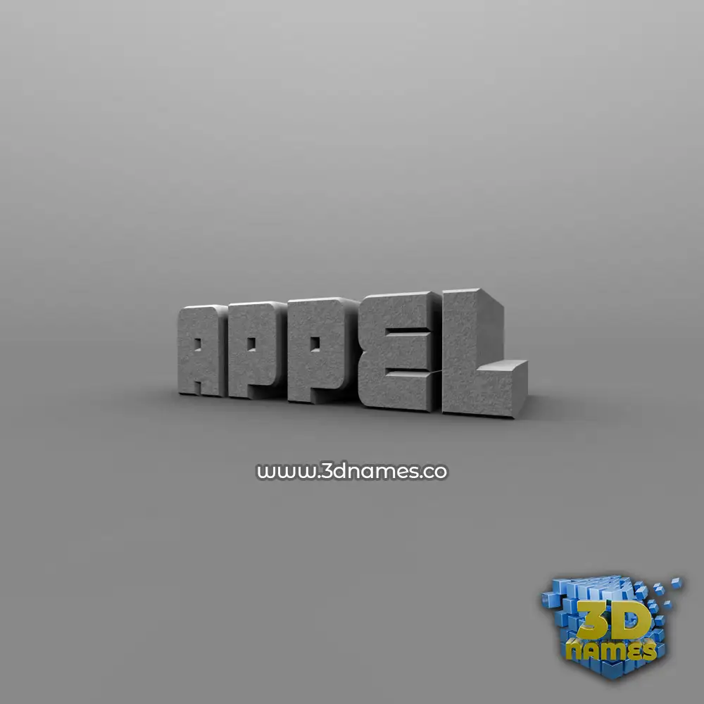 appel in Solid Grey style - 3D name wallpaper
