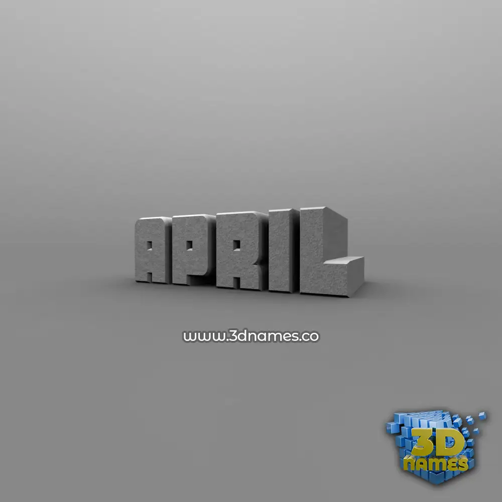 april in Solid Grey style - 3D name wallpaper