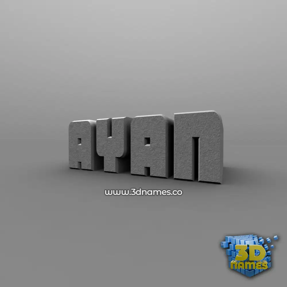 ayan in Solid Grey style - 3D name wallpaper