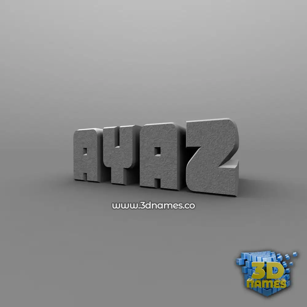 ayaz in Solid Grey style - 3D name wallpaper