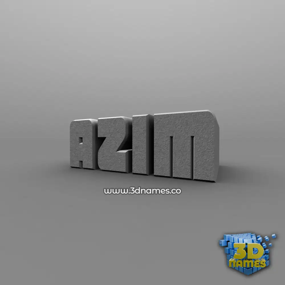 azim in Solid Grey style - 3D name wallpaper