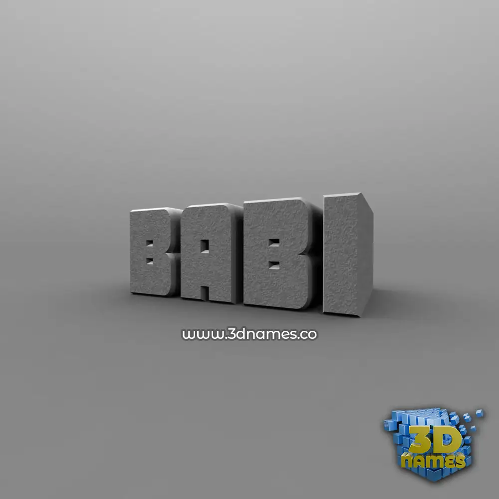 babi in Solid Grey style - 3D name wallpaper