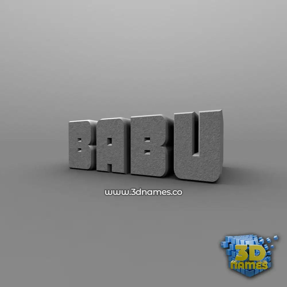 babu in Solid Grey style - 3D name wallpaper