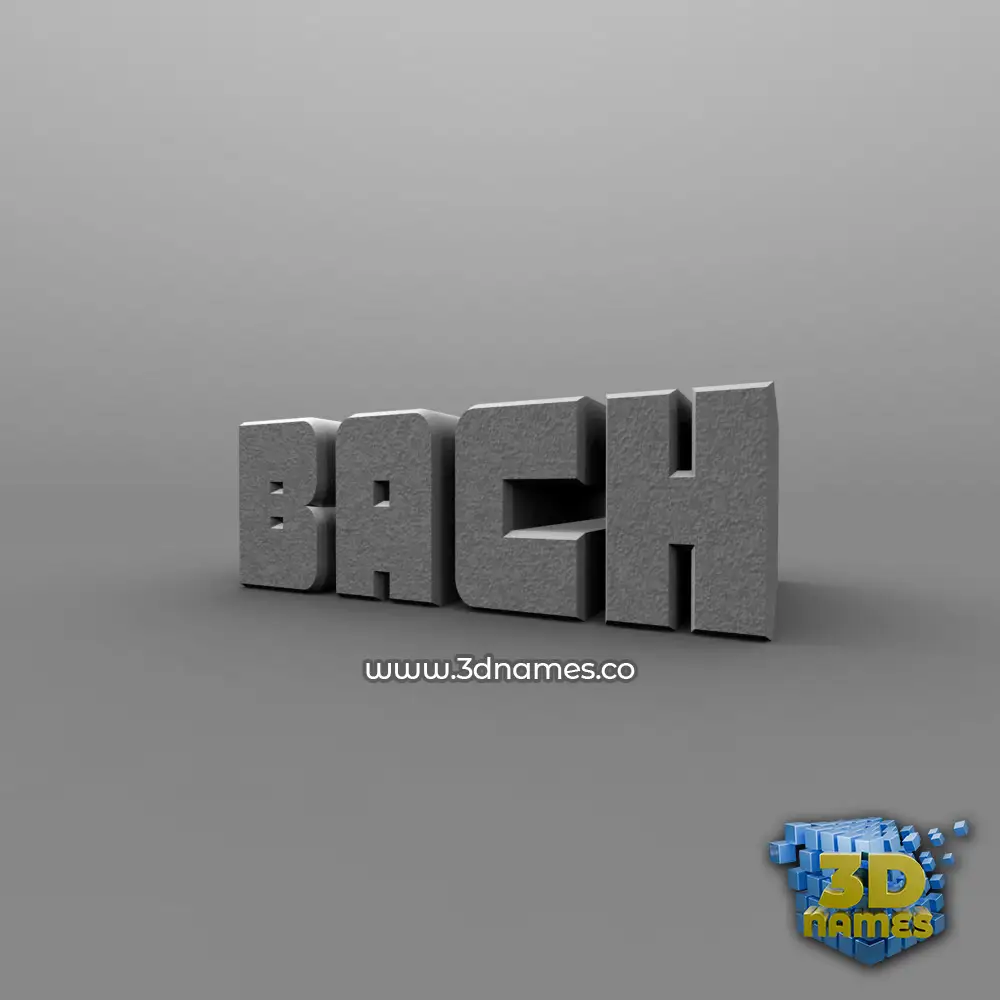 bach in Solid Grey style - 3D name wallpaper