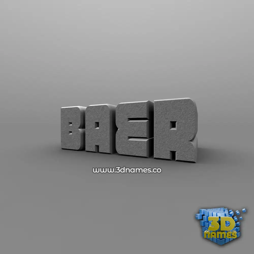 baer in Solid Grey style - 3D name wallpaper
