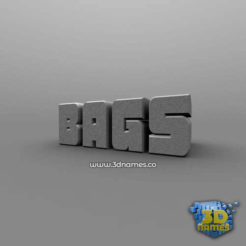 bags in Solid Grey style - 3D name wallpaper