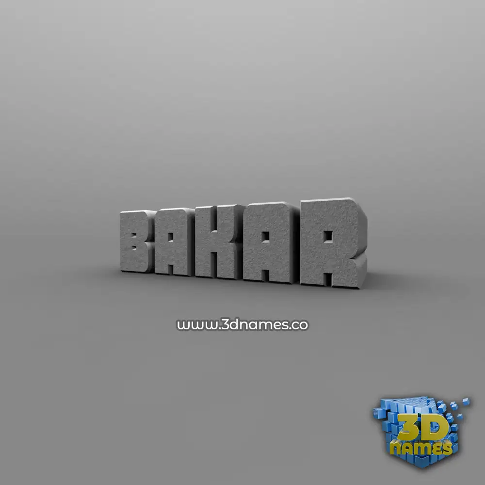 bakar in Solid Grey style - 3D name wallpaper