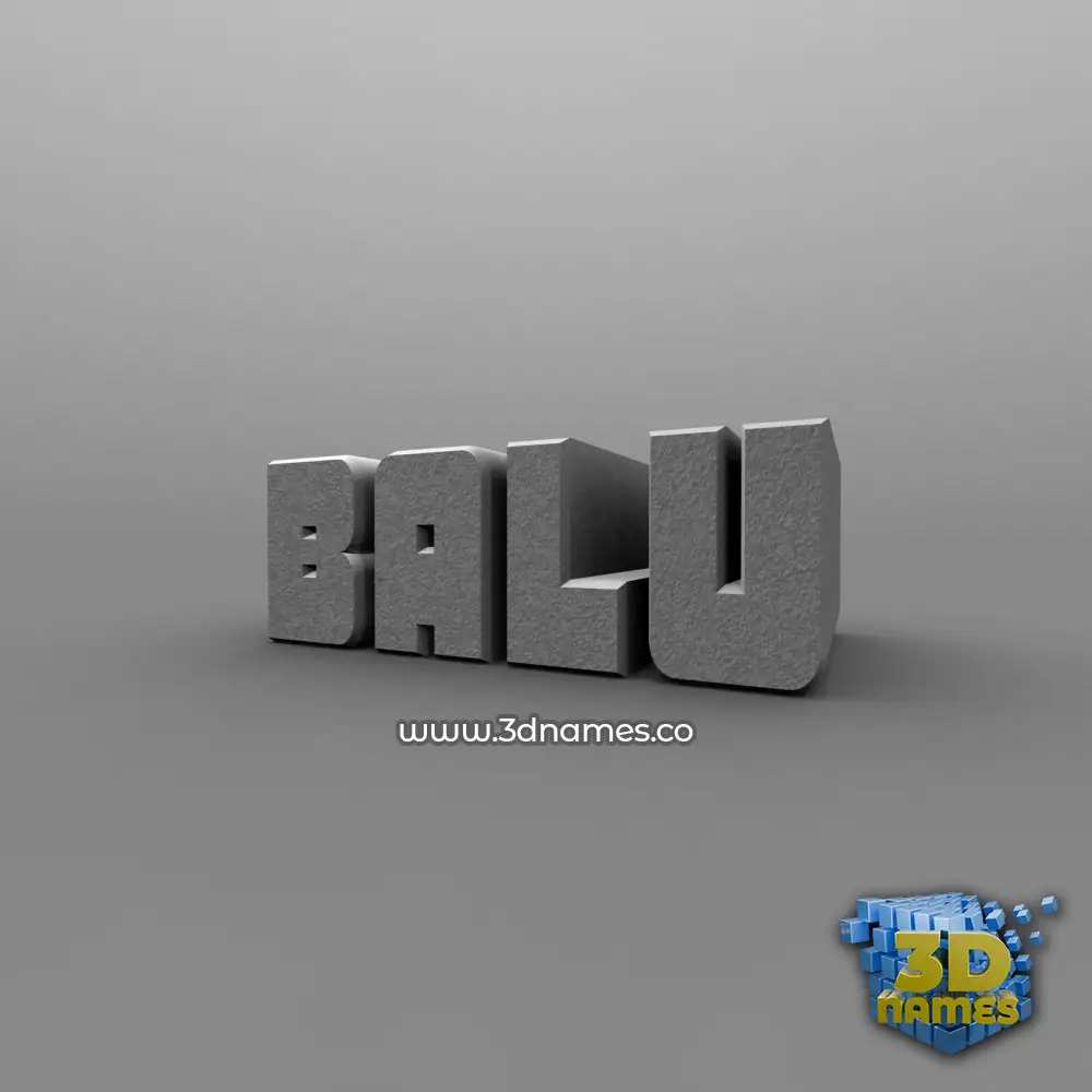 balu in Solid Grey style - 3D name wallpaper