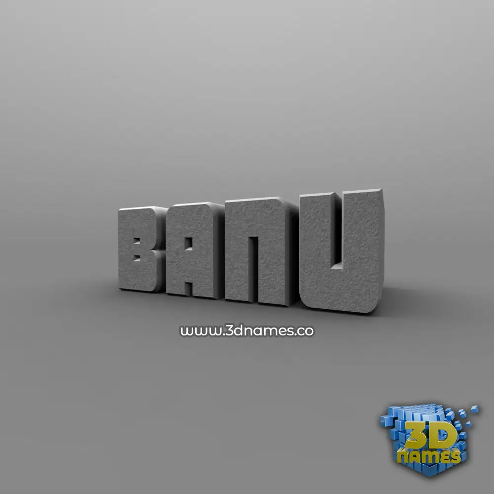 banu in Solid Grey style - 3D name wallpaper