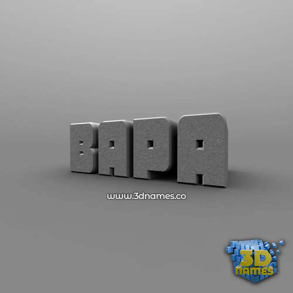 bapa in Solid Grey style - 3D name wallpaper