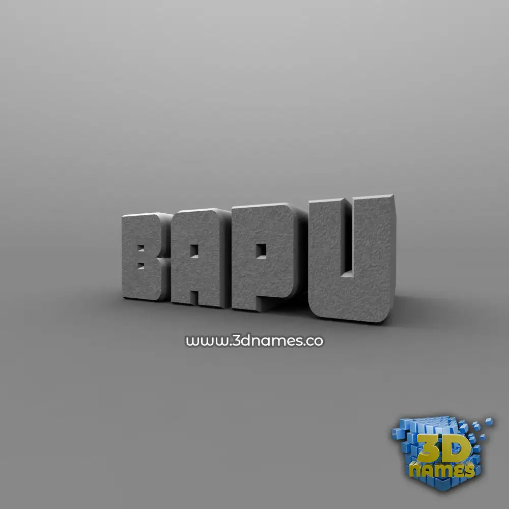 bapu in Solid Grey style - 3D name wallpaper