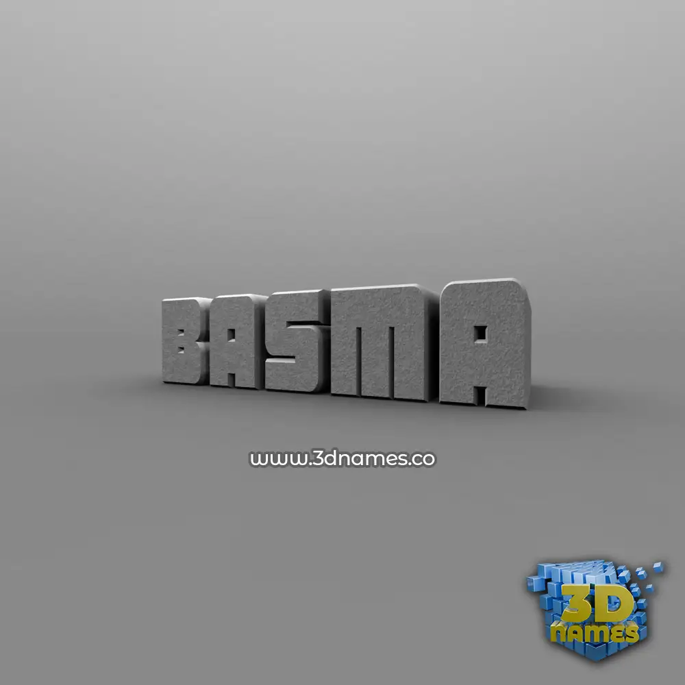 basma in Solid Grey style - 3D name wallpaper