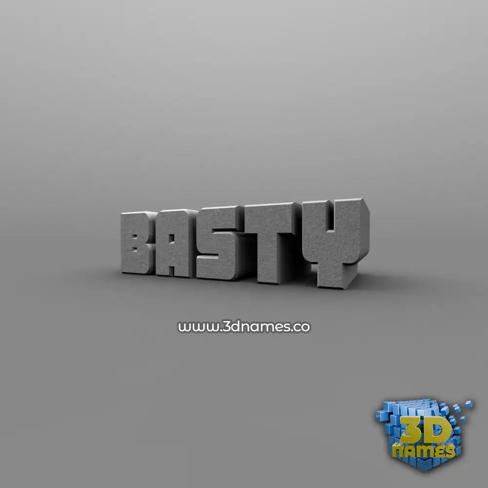 basty in Solid Grey style - 3D name wallpaper