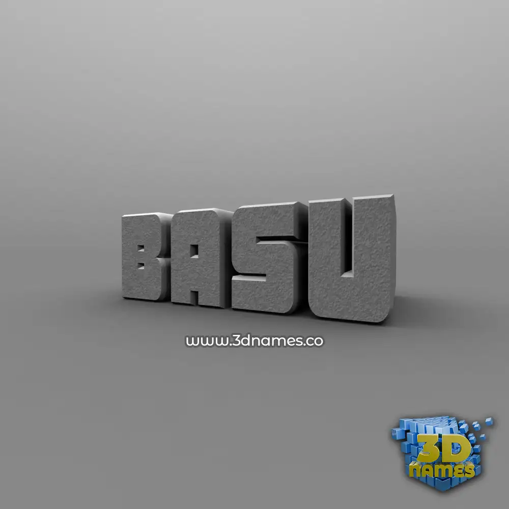 basu in Solid Grey style - 3D name wallpaper