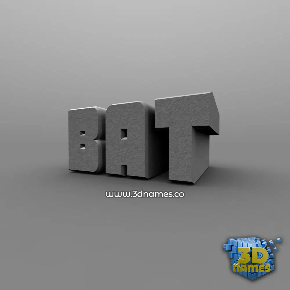 bat in Solid Grey style - 3D name wallpaper