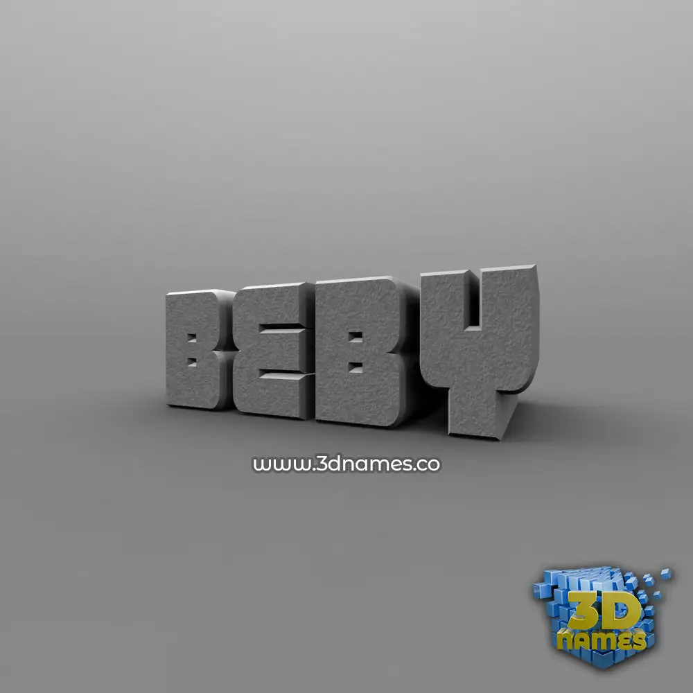 beby in Solid Grey style - 3D name wallpaper