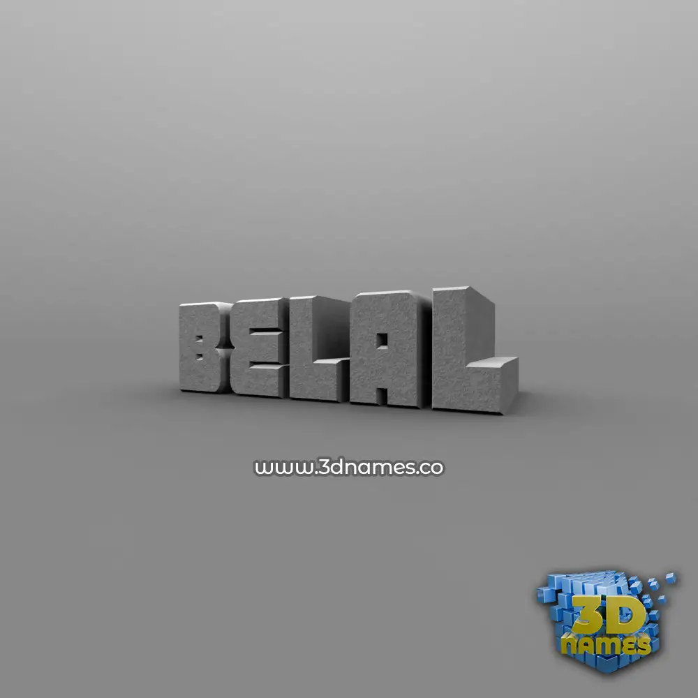 belal in Solid Grey style - 3D name wallpaper