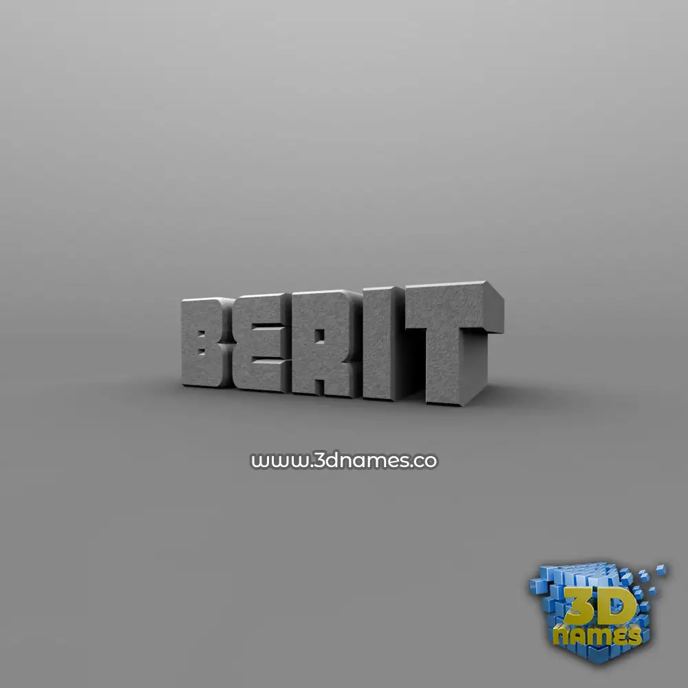 berit in Solid Grey style - 3D name wallpaper