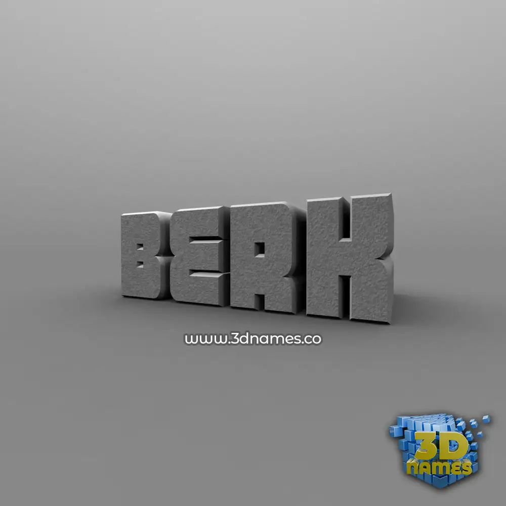 berk in Solid Grey style - 3D name wallpaper