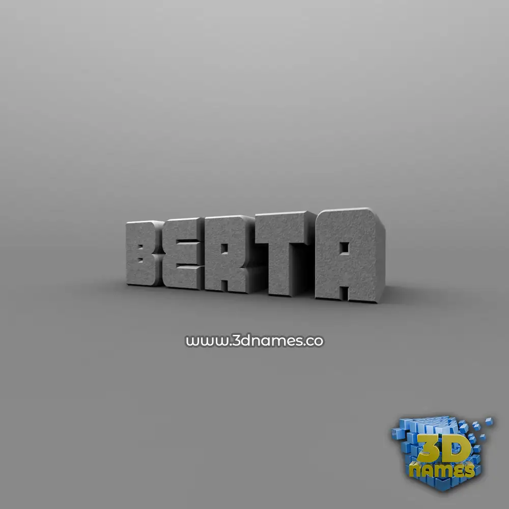 berta in Solid Grey style - 3D name wallpaper