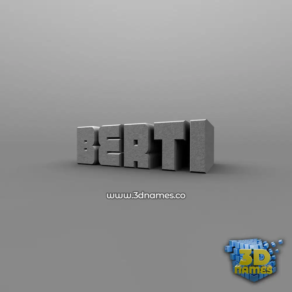 berti in Solid Grey style - 3D name wallpaper