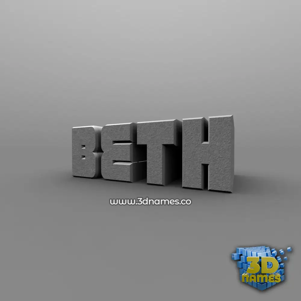 beth in Solid Grey style - 3D name wallpaper