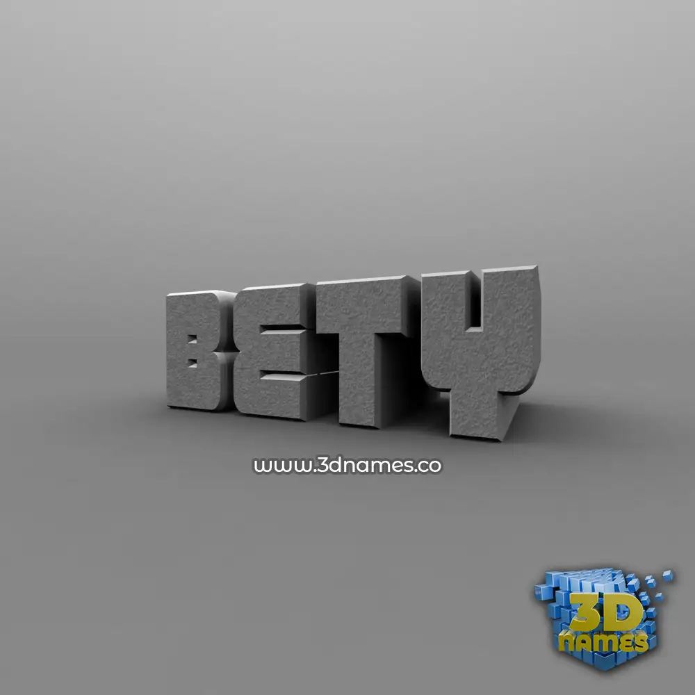 bety in Solid Grey style - 3D name wallpaper