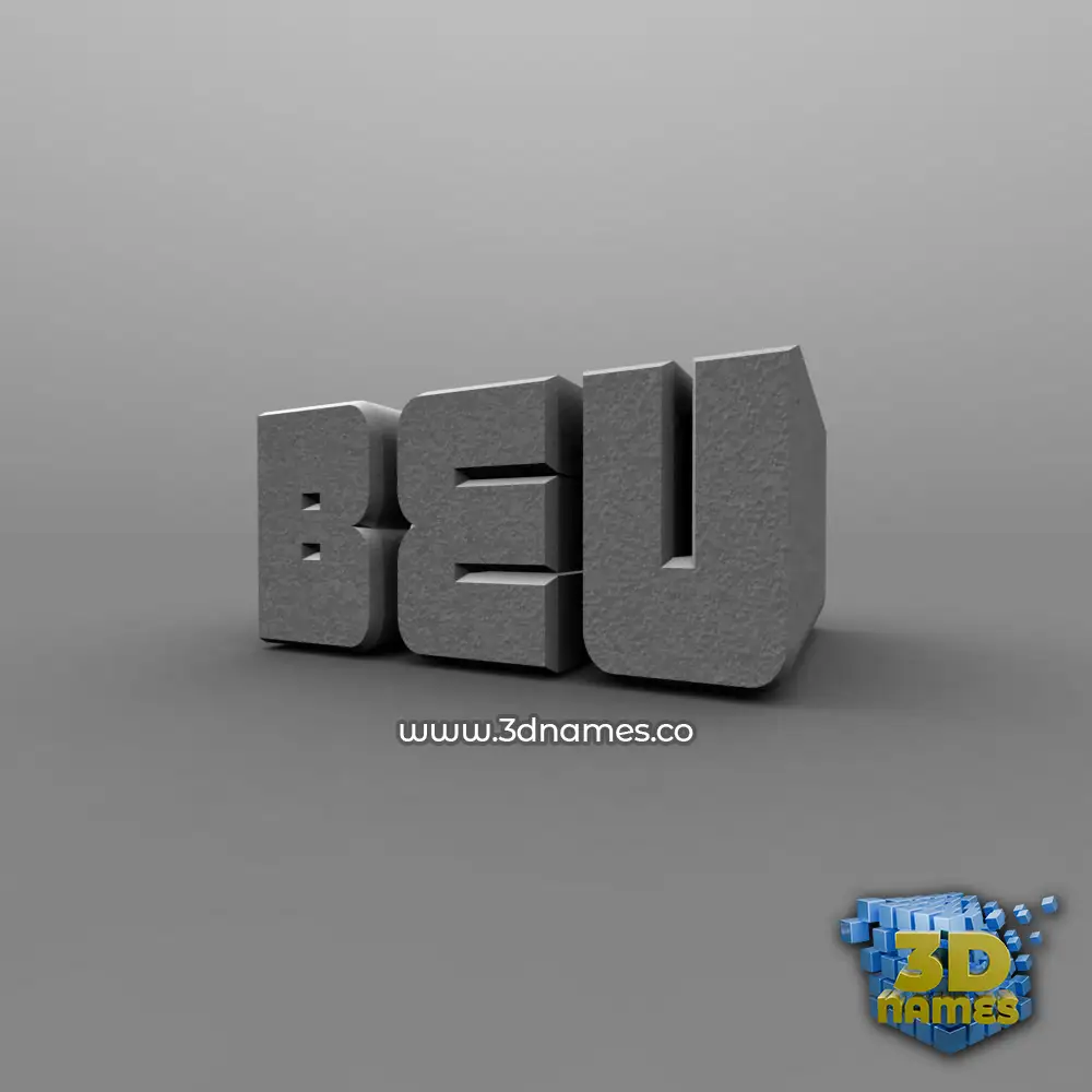 beu in Solid Grey style - 3D name wallpaper