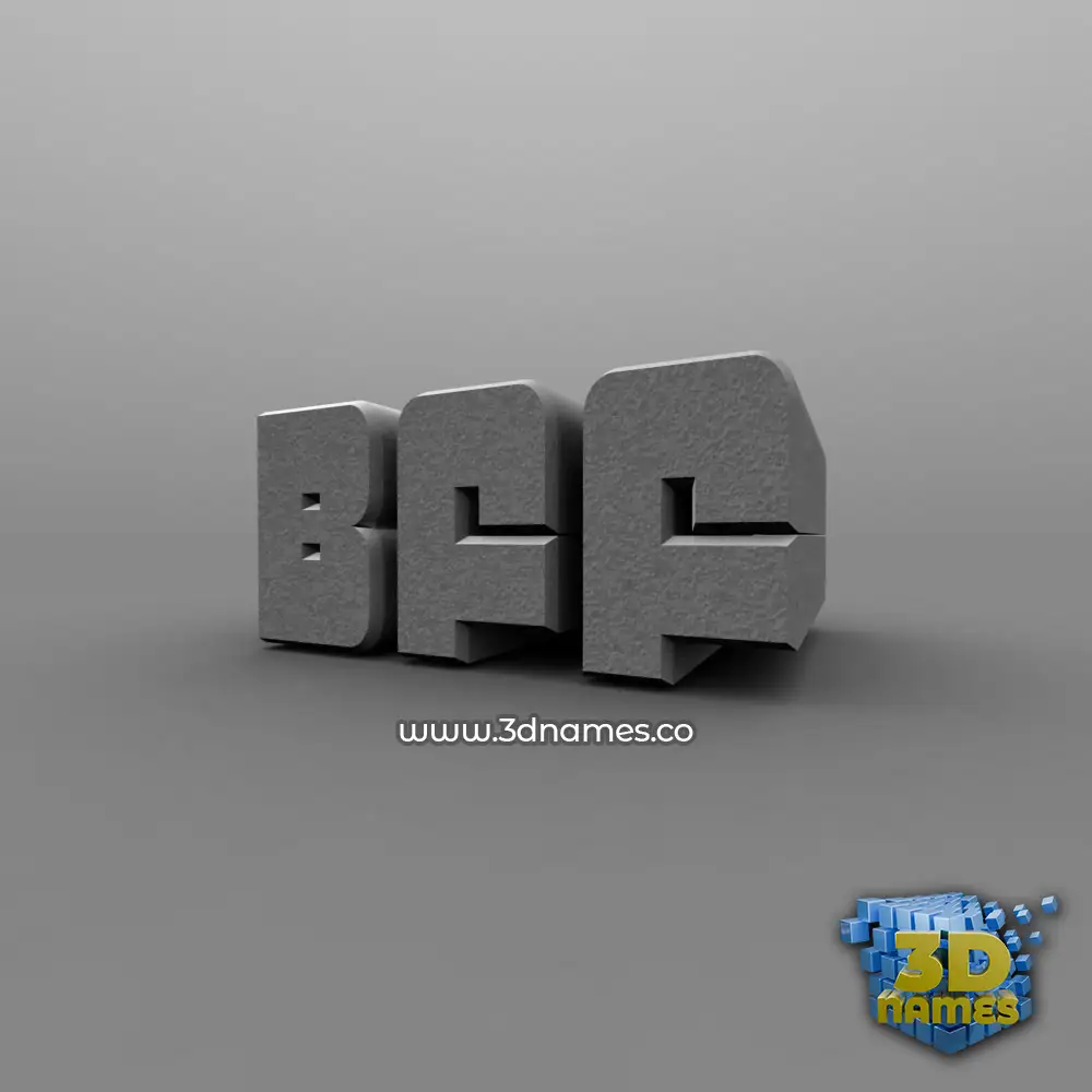 bff in Solid Grey style - 3D name wallpaper