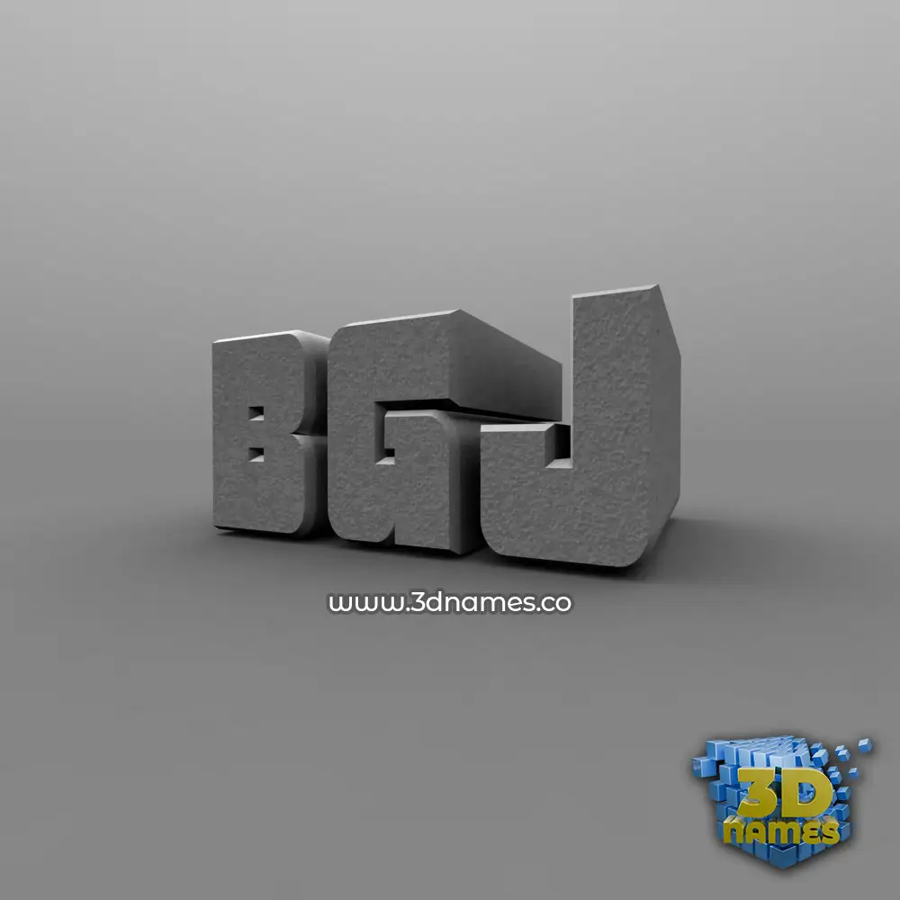 bgj in Solid Grey style - 3D name wallpaper