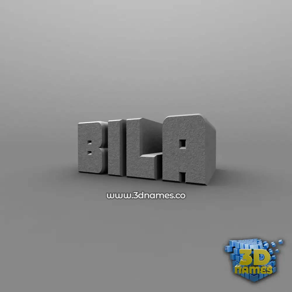 bila in Solid Grey style - 3D name wallpaper