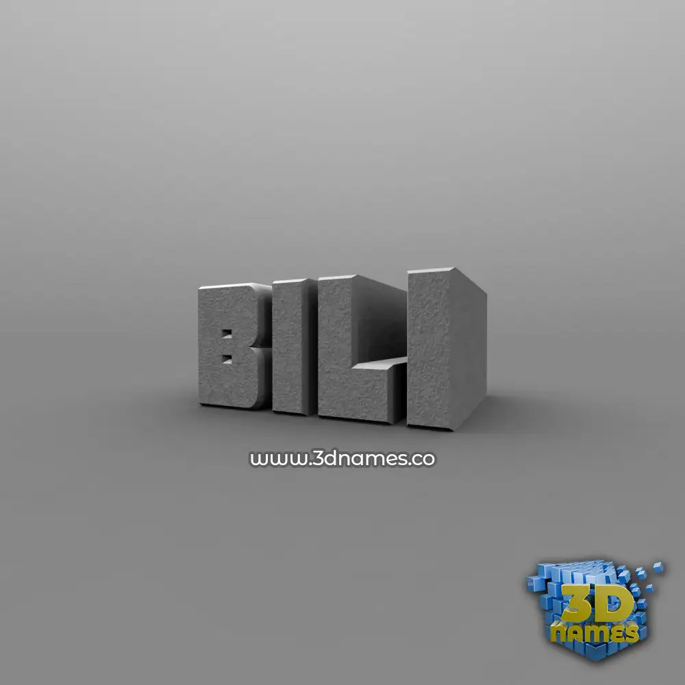 bili in Solid Grey style - 3D name wallpaper