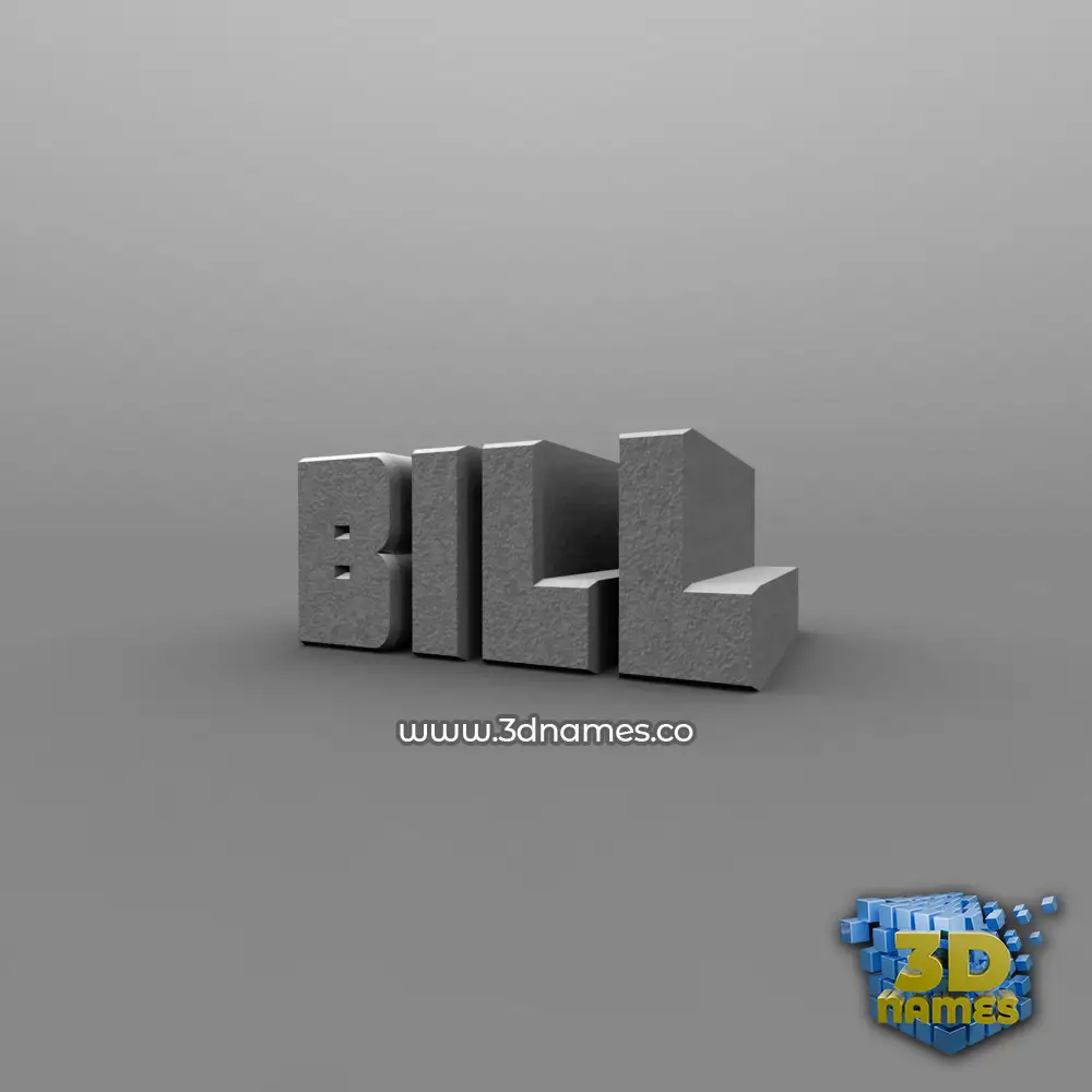 bill in Solid Grey style - 3D name wallpaper