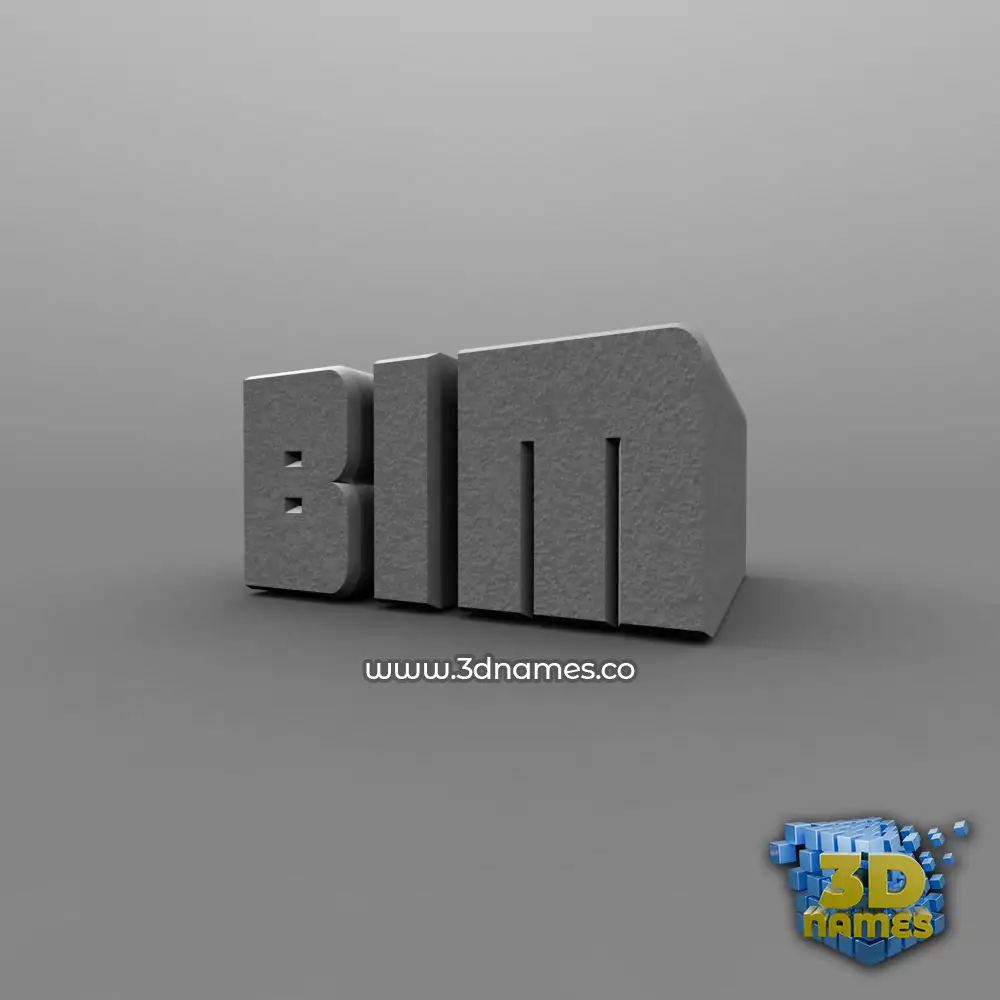 bim in Solid Grey style - 3D name wallpaper
