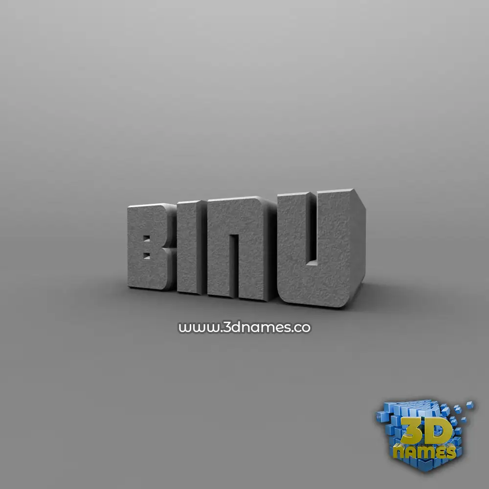 binu in Solid Grey style - 3D name wallpaper