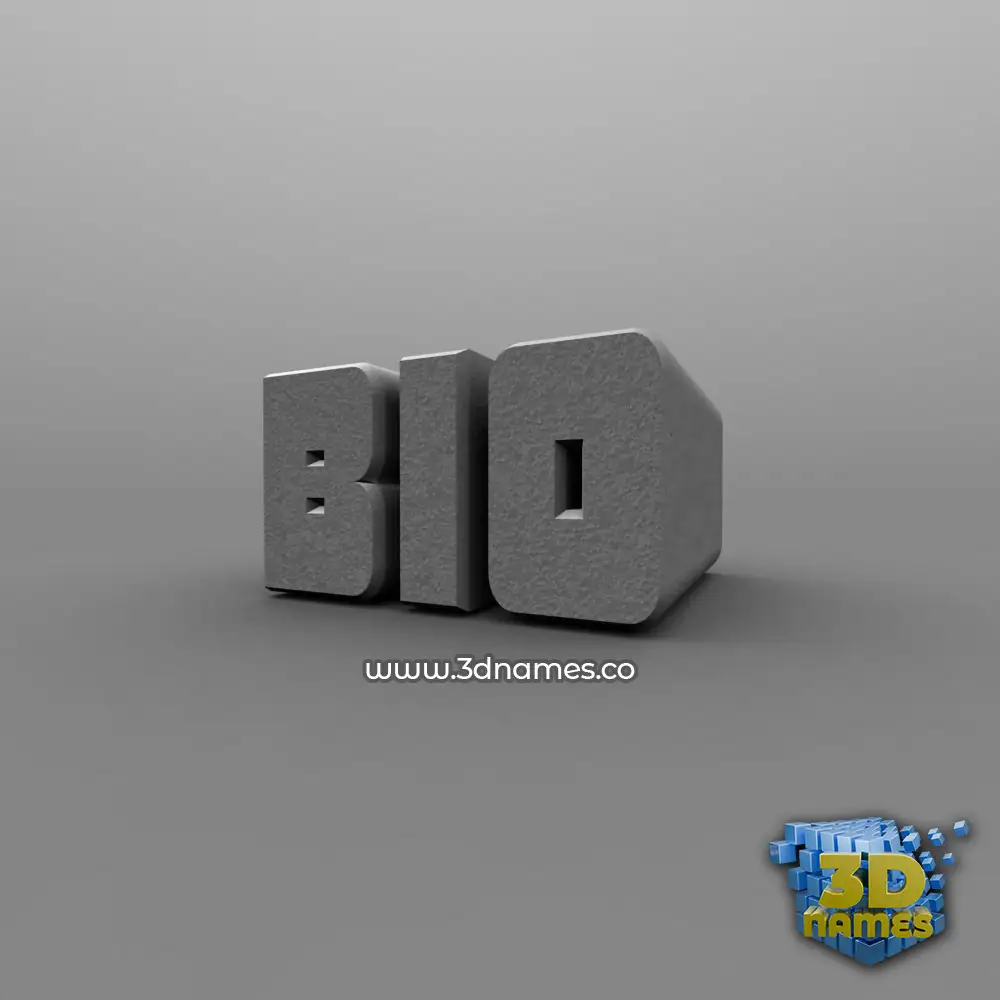 bio in Solid Grey style - 3D name wallpaper