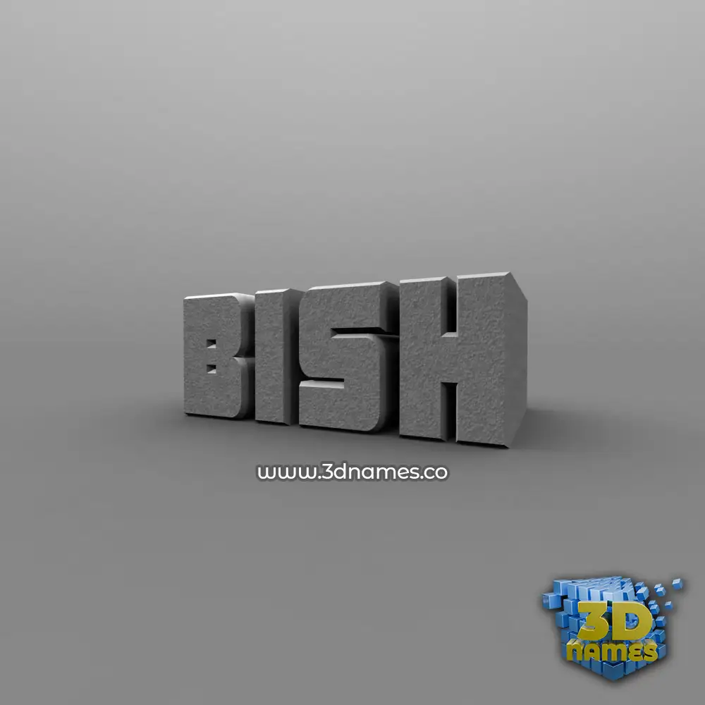 bish in Solid Grey style - 3D name wallpaper