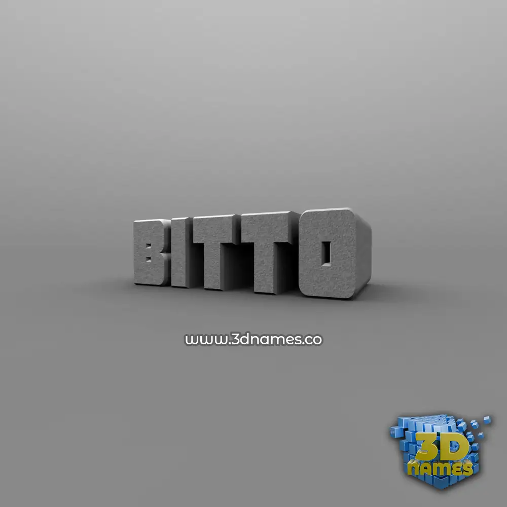 bitto in Solid Grey style - 3D name wallpaper
