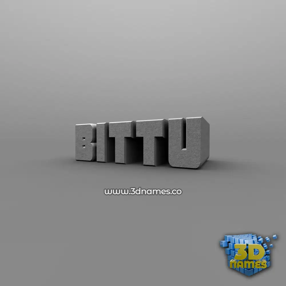 bittu in Solid Grey style - 3D name wallpaper