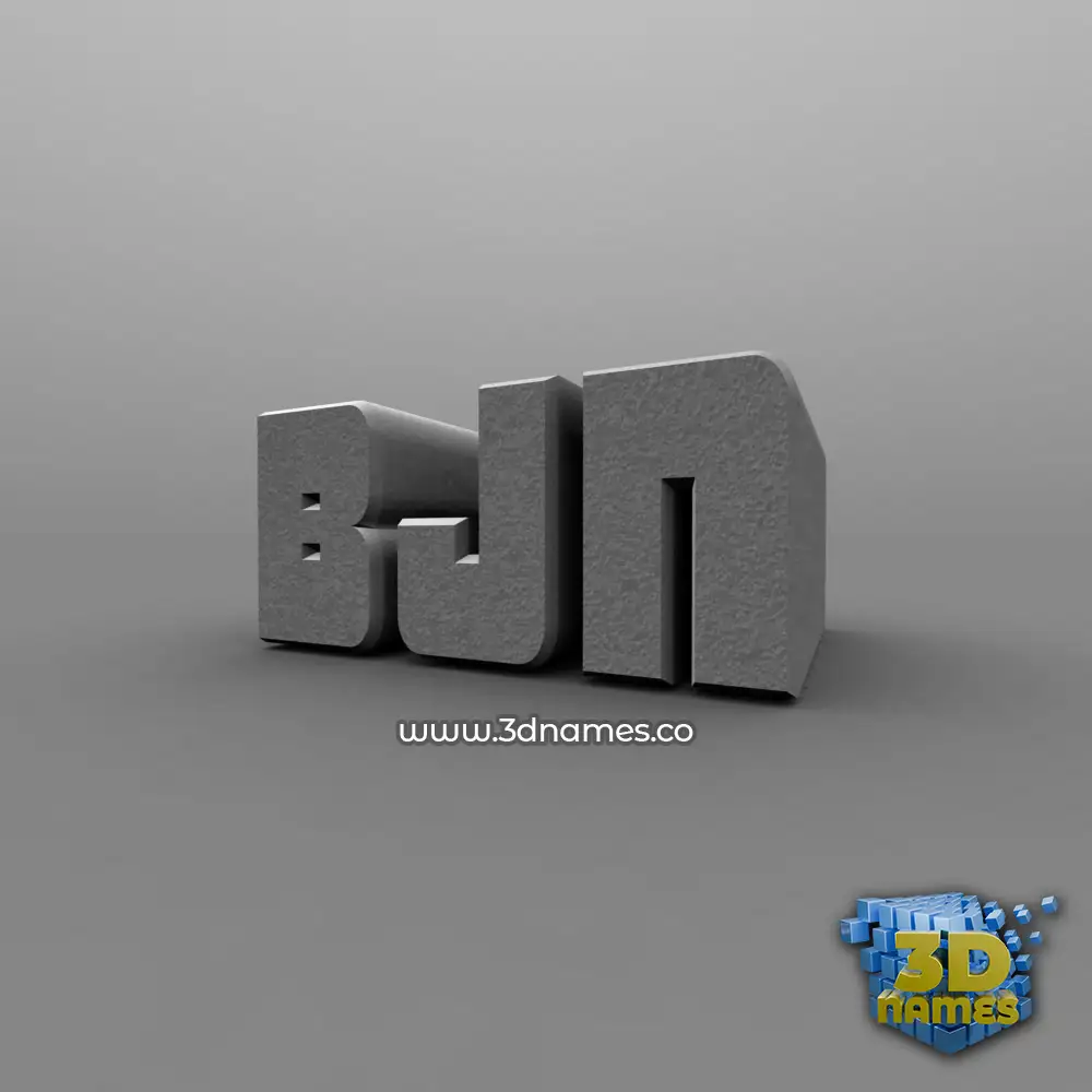 bjn in Solid Grey style - 3D name wallpaper