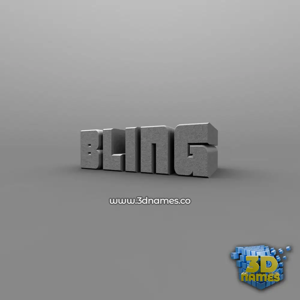bling in Solid Grey style - 3D name wallpaper