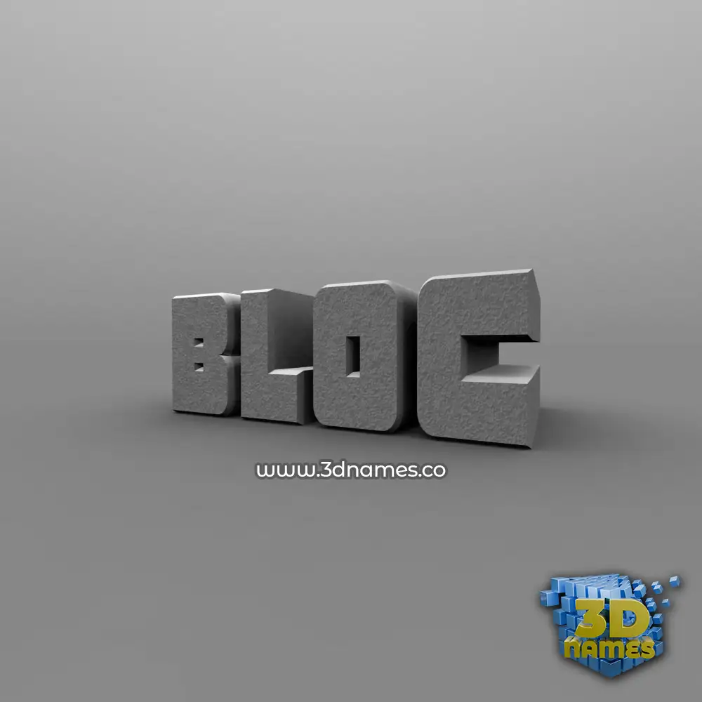bloc in Solid Grey style - 3D name wallpaper