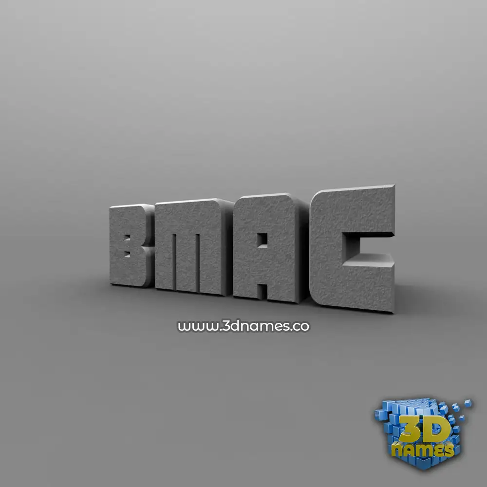 bmac in Solid Grey style - 3D name wallpaper