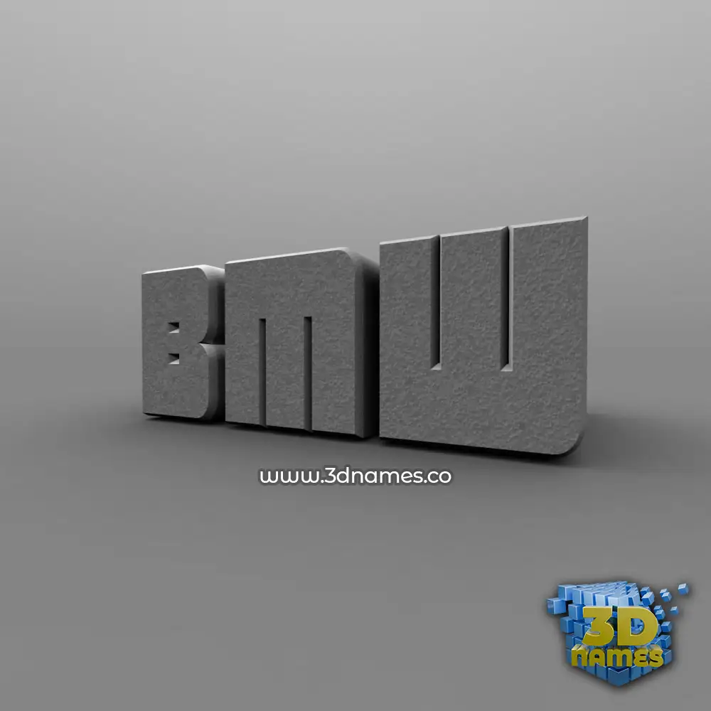 bmw in Solid Grey style - 3D name wallpaper