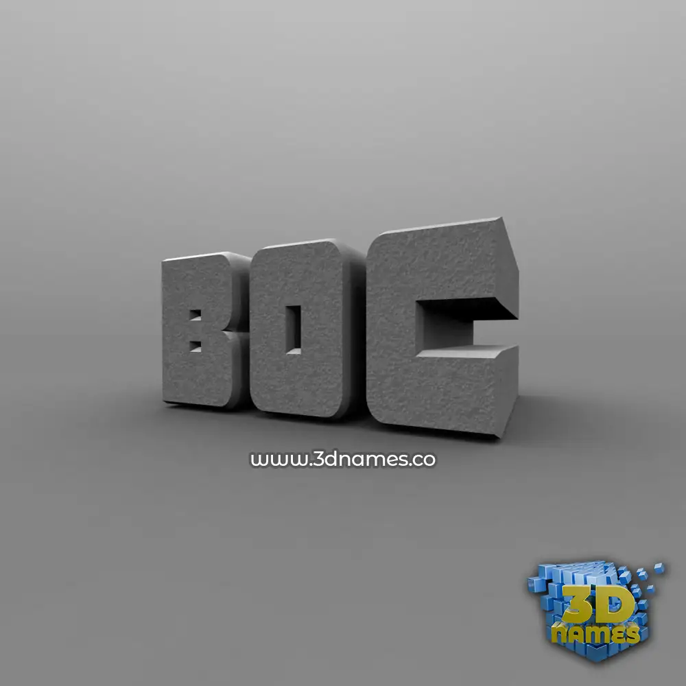 boc in Solid Grey style - 3D name wallpaper